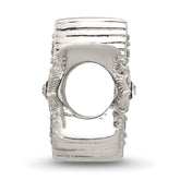 Sterling Silver Textured And Polished CZ Star Bead